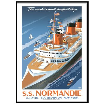 Maritime - SS Normandie perfect ship - 30x40 2