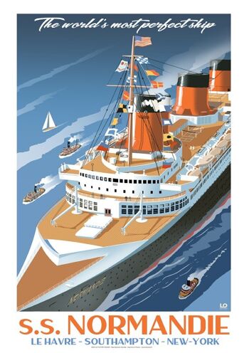 Maritime - SS Normandie perfect ship - 30x40 3