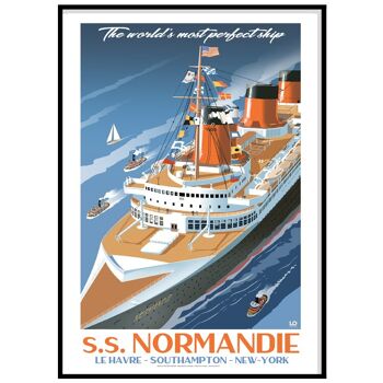 Maritime - SS Normandie perfect ship - 50x70 3