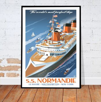 Maritime - SS Normandie perfect ship - 50x70 4