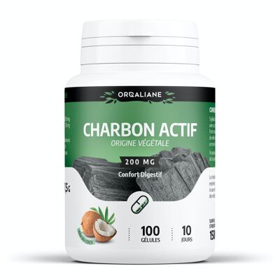 Activated vegetable charcoal - 200 mg - 100 capsules