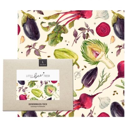 Organic beeswax cloth “L” (35 x 35 cm) - vegetables