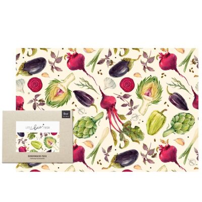 Organic beeswax cloth Bread cloth XXL (60 × 40 cm) - vegetables