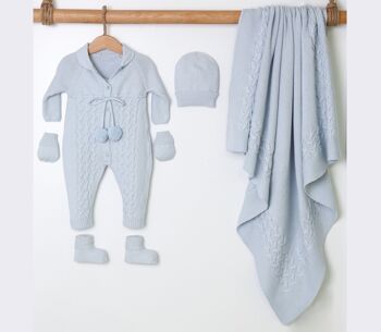 100% coton biologique 0-3M Baby Knitwear Pom Pom Set - 5 pièces 3