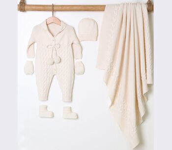 100% coton biologique 0-3M Baby Knitwear Pom Pom Set - 5 pièces 4