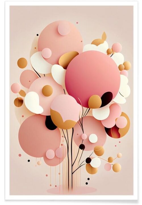 BUBBLEGUM ABSTRACT MINIMALISTIC AESTHETIC FLORAL 1 POSTER