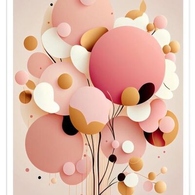 BUBBLEGUM ABSTRACT MINIMALISTIC AESTHETIC FLORAL 1 POSTER