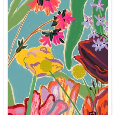 COLORFUL FLOWERS MEDITATION POSTER