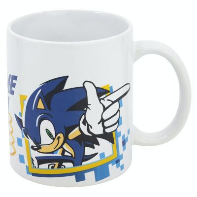 TAZZA IN CERAMICA STOR 325 ML. IN CONFEZIONE REGALO GIOCO SONIC SU WH