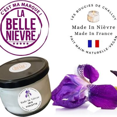 "IRIS VIOLET" CANDLE MADE IN Nievre