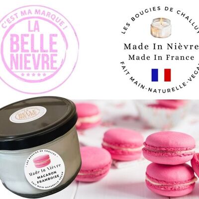 BOUGIE "MACARON FRAMBOISE" MADE IN NIÈVRE