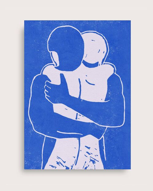 The Hug (Handmade Linocut)