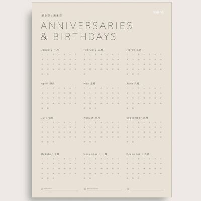 Anniversaries and birthdays