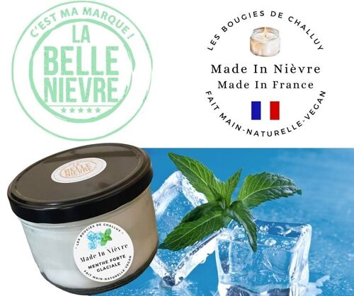 BOUGIE "MENTHE FORTE GLACIALE" MADE IN NIÈVRE