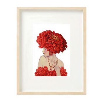 Artprint (A4) collage - Dame en rouge 3