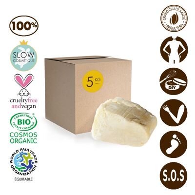 Karethische rohe Sheabutter - frisch, biologisch und fair - 5 kg