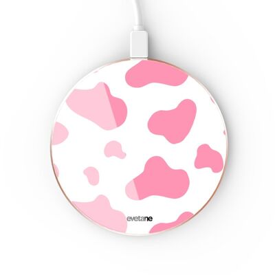 Chargeur Induction contour gold - Cow print pink