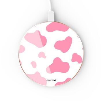 Chargeur Induction contour gold - Cow print pink 1