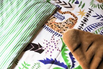 Parure de lit enfant jungle Isadora (Housse couette +Taie Oreiller) 140x200 OEKO-TEX ® 10