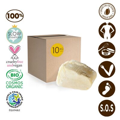 Karethische rohe Sheabutter - frisch, biologisch und fair - 10 kg