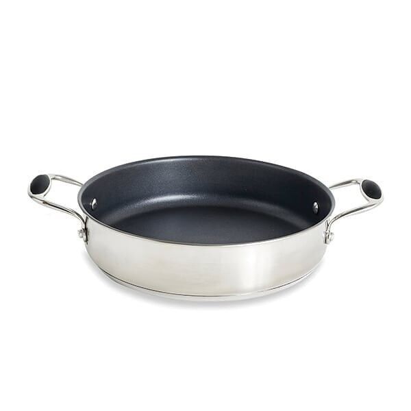 Padella per sauté con 2 manici in acciaio inossidabile antiaderente 28 cm Excell'Inox Mathon