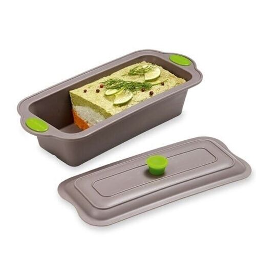 Rigiflex Terrine en silicone structure acier avec couvercle 2 en 1 24 cm Mathon