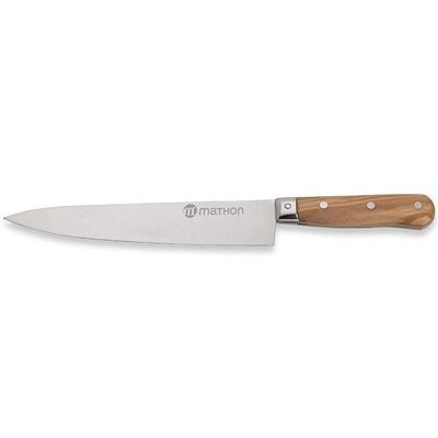 Chef's knife olive wood stainless steel blade 20 cm Mathon