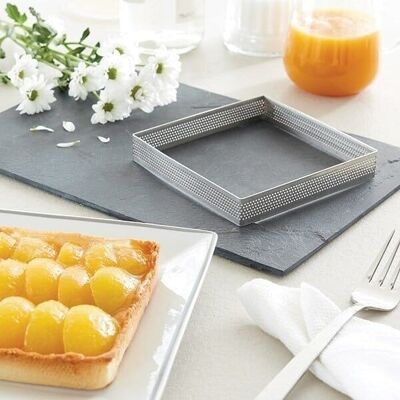 Square stainless steel perforated pie frame 12 cm Mathon