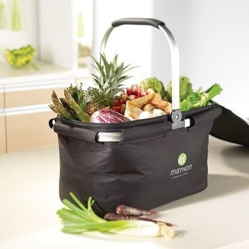 Panier isotherme noir pliable avec anse rabattable Mathon