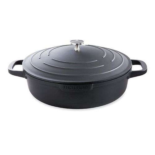 Buy wholesale Lightweight low round casserole dish in cast aluminum 28 cm  4.1 L color black Mathon