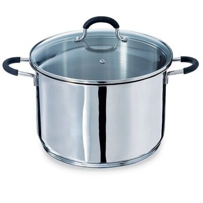 Olla alta en acero inoxidable 18 8 con tapa Rapid Cook 26 cm 8,5 L Mathon