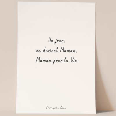 A6 quote card One day we become a mom