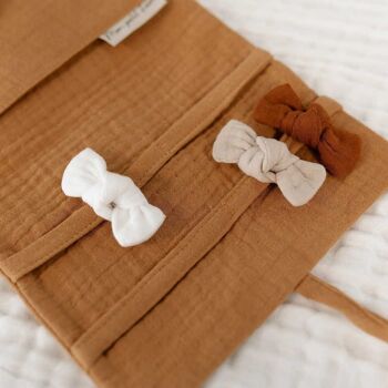 Porte-barrettes Tendresse gaze Camel 4