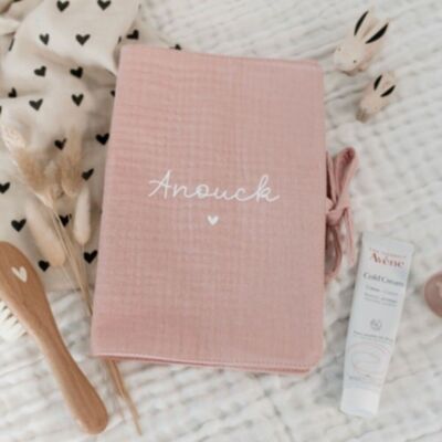 Tendresse soft pink gauze health book cover