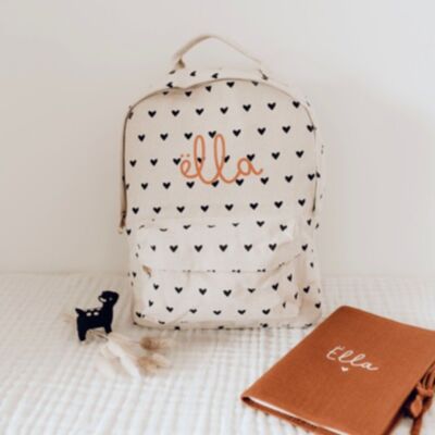 Backpack SMALL HEARTS first name Terracota Typo Liée