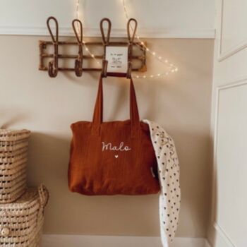 Sac Week-end Tendresse en gaze de coton Terracota 1