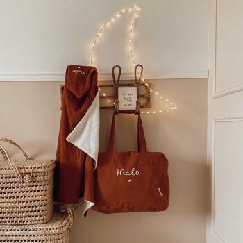 Sac Week-end Tendresse en gaze de coton Terracota 2