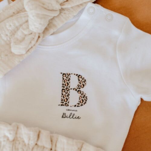 Tee-shirt Bébé Initiale LÉOPARD