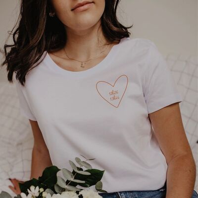Tee-shirt blanc Femme "Mon Coeur"