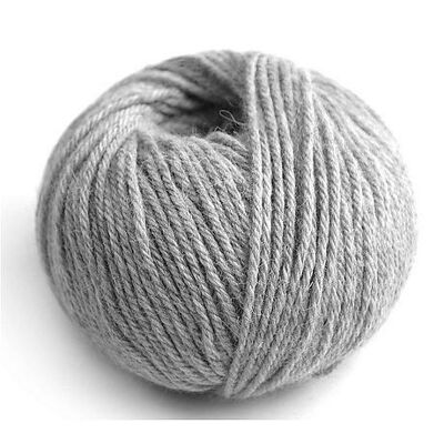 Ball of alpaca yarn Silver gray