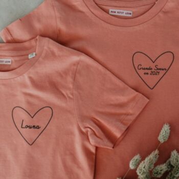 Tee-shirt mon coeur Enfant Rose blush 1