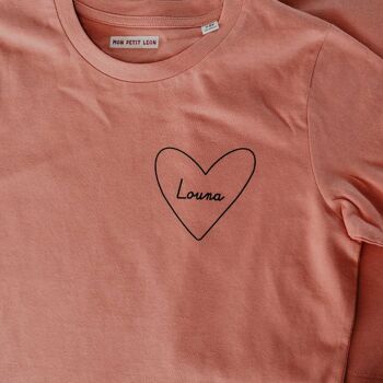 Tee-shirt mon coeur Enfant Rose blush 3