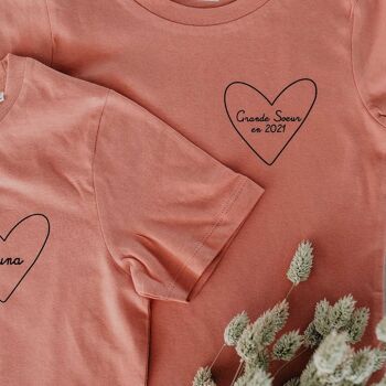 Tee-shirt mon coeur Enfant Rose blush 5