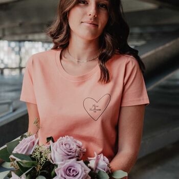 Tee-shirt mon coeur femme rose blush 3