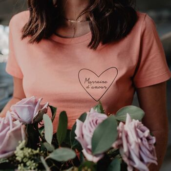 Tee-shirt mon coeur femme rose blush 4