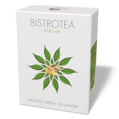 Confezione da 32 bastoncini di tè verde allo zenzero biologico