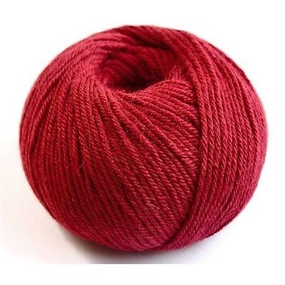 Ball of fire red alpaca yarn