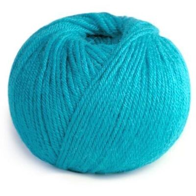 Ball of wool alpaca turquoise blue