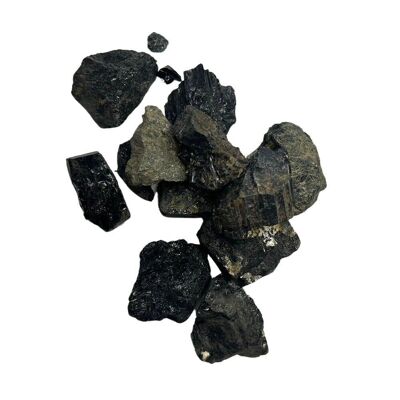 Kleiner Rohkristall im Rohschliff, 2–4 cm, schwarzer Turmalin