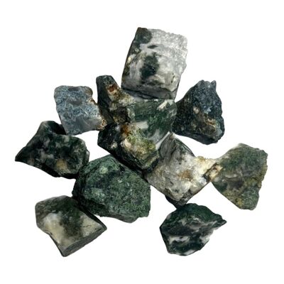 Kleiner Rohkristall im Rohschliff, 2–4 cm, Moosachat